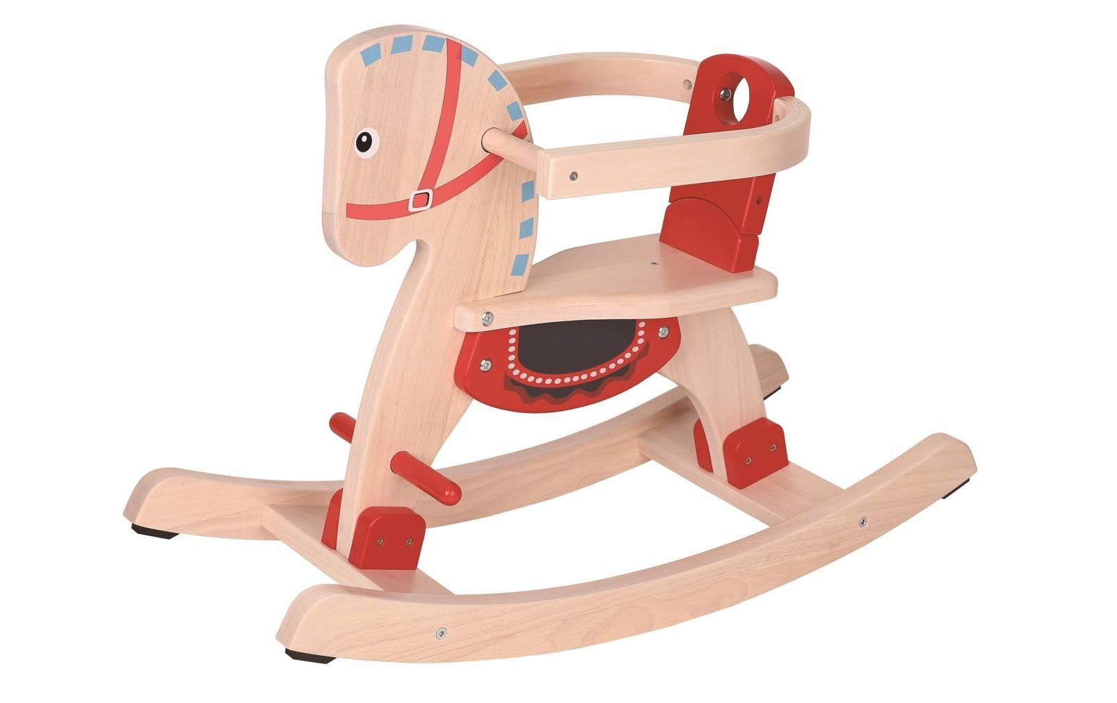 Spielba Holzspielwaren Schaukelpferd Nature/Rot