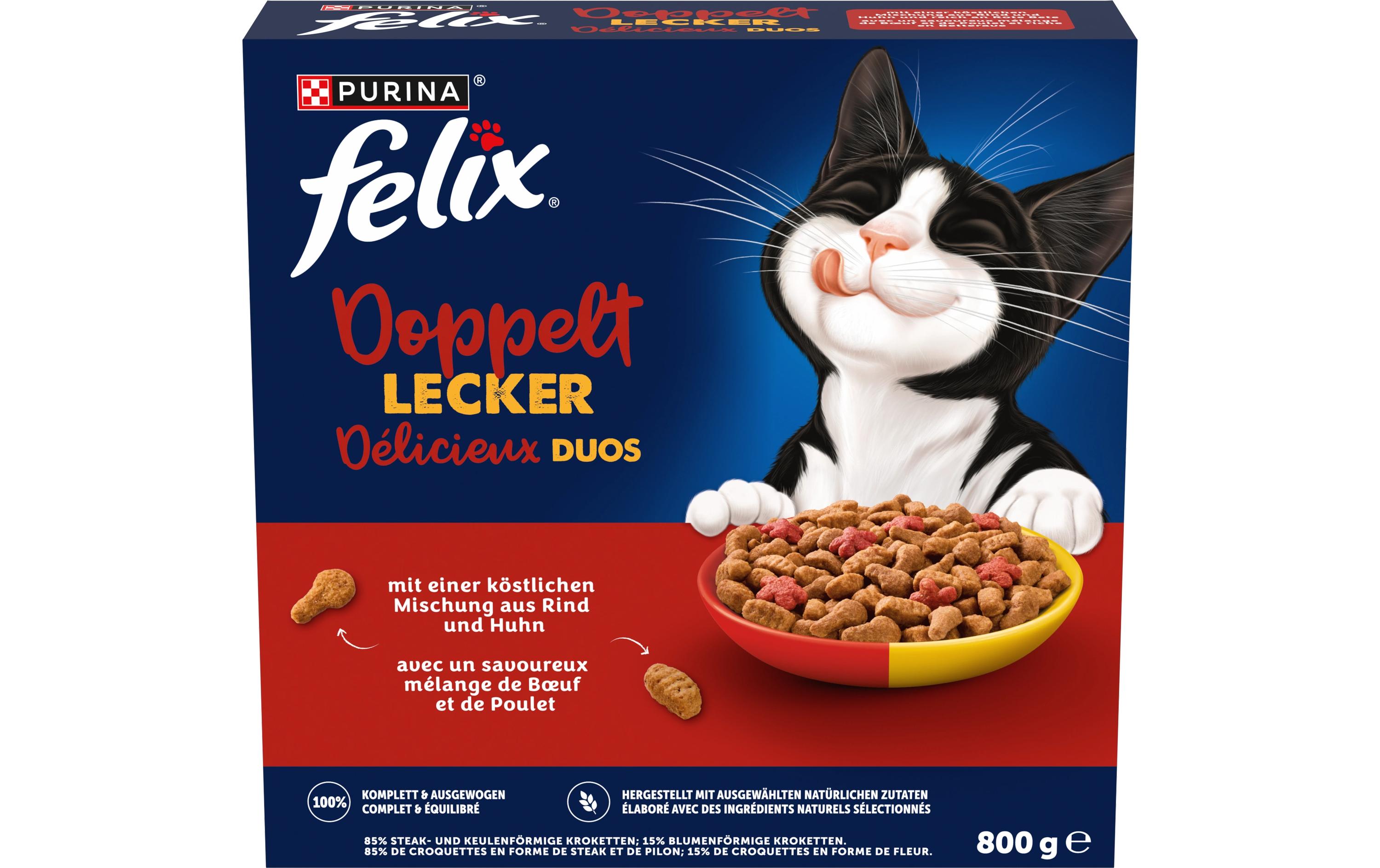 Felix Trockenfutter Doppelt Lecker Adult Fleisch 800 g Felix Trockenfutter Doppelt Lecker Adult Fleisch 800 g