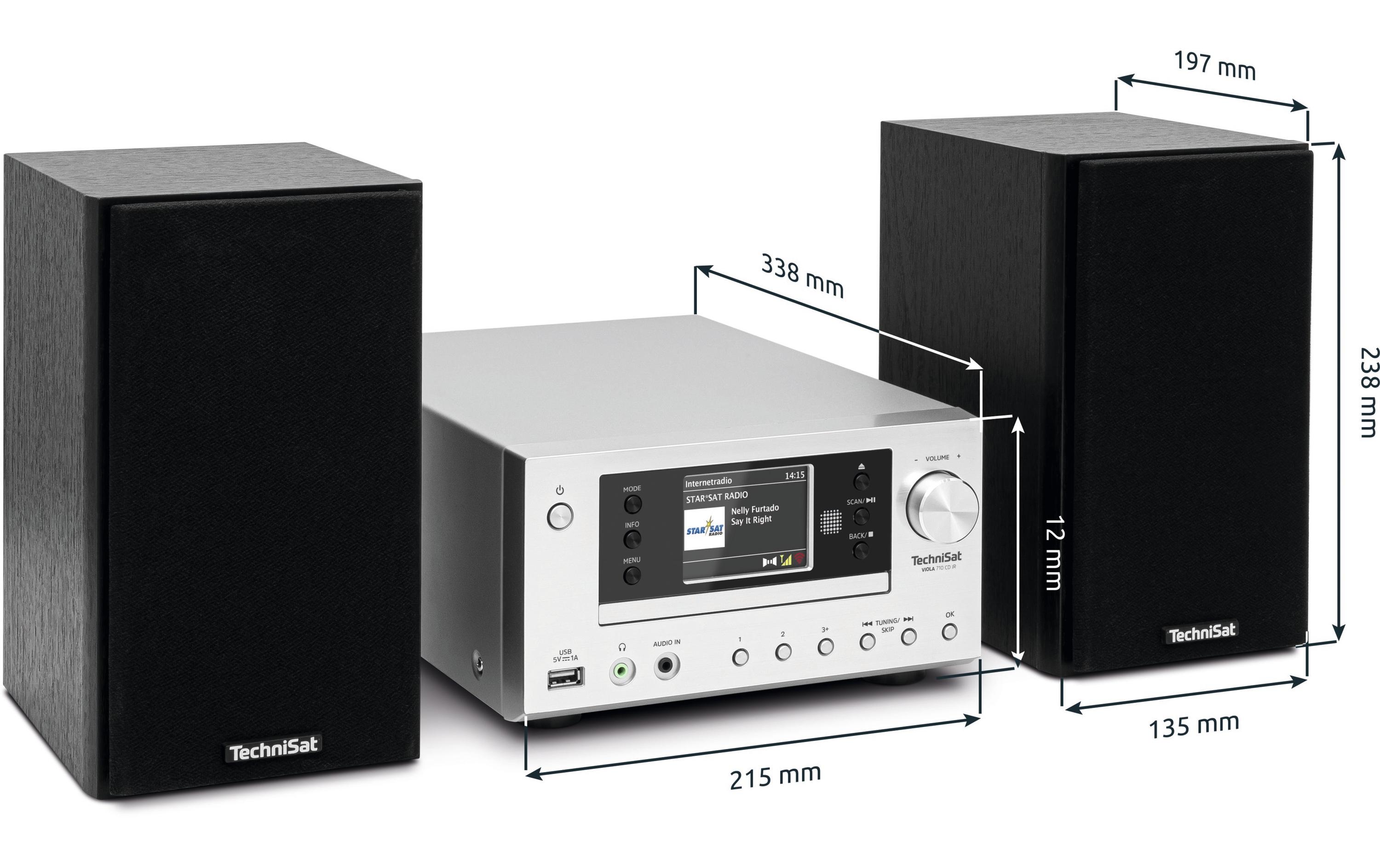 Technisat Micro-HiFi Anlage Viola 710 CD IR Schwarz/Silber Technisat Micro-HiFi Anlage Viola 710 CD IR Schwarz/Silber