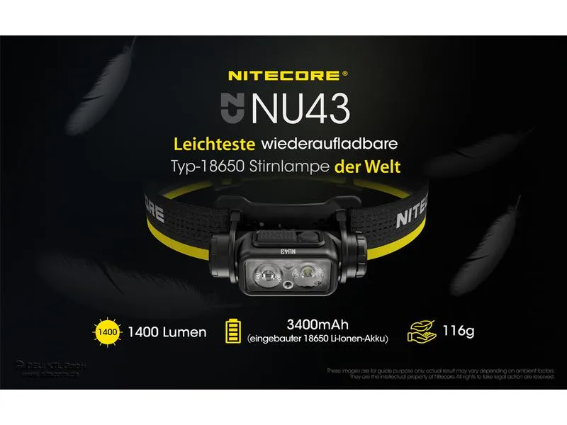 Nitecore Stirnlampe NU43 1400 Lumen Nitecore Stirnlampe NU43 1400 Lumen