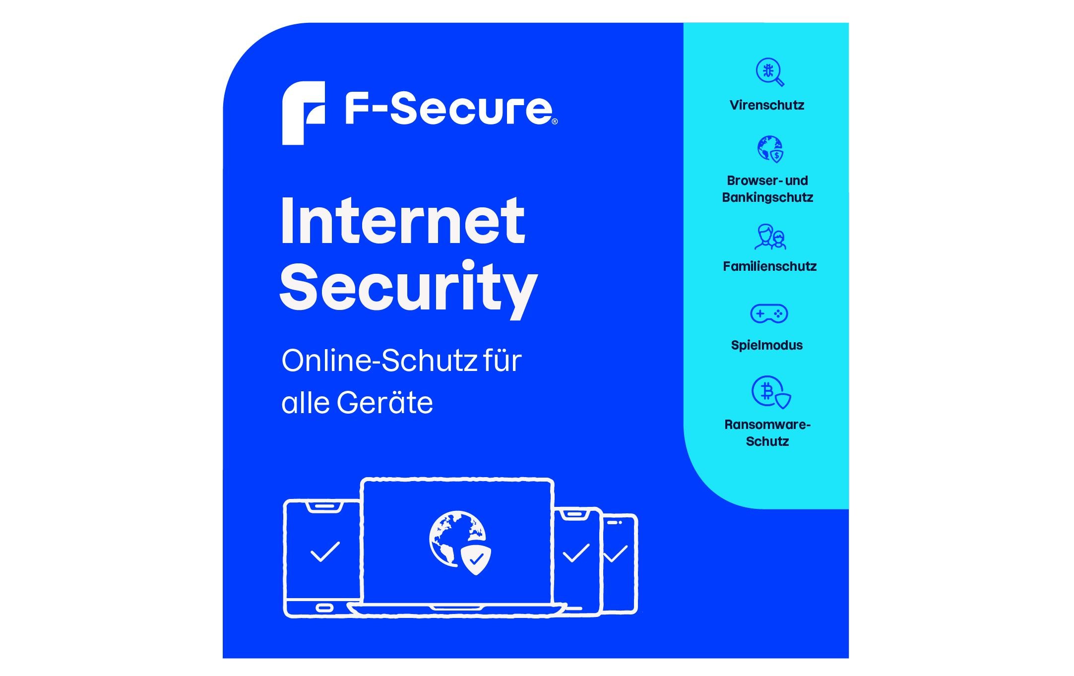 F-Secure Internet Security ESD, Vollversion, 10 Geräte, 2 Jahre F-Secure Internet Security ESD, Vollversion, 10 Geräte, 2 Jahre