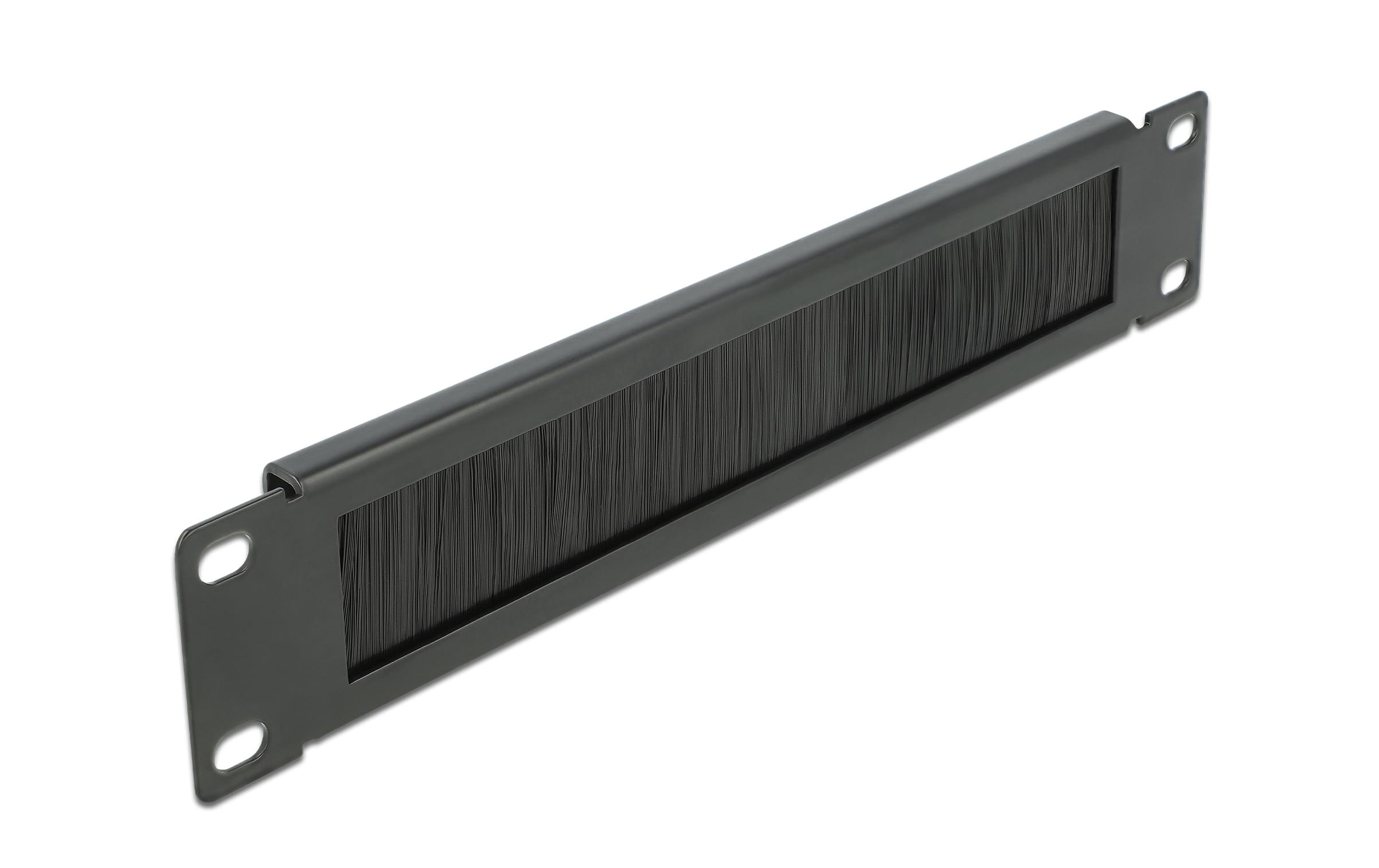 Delock Bürstenleiste 1HE , Schwarz Delock Bürstenleiste 1HE , Schwarz