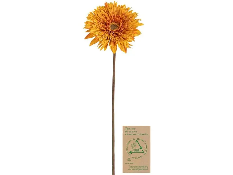 Botanic-Haus Kunstblume Gerbera, Orange-Gelb, 63 cm