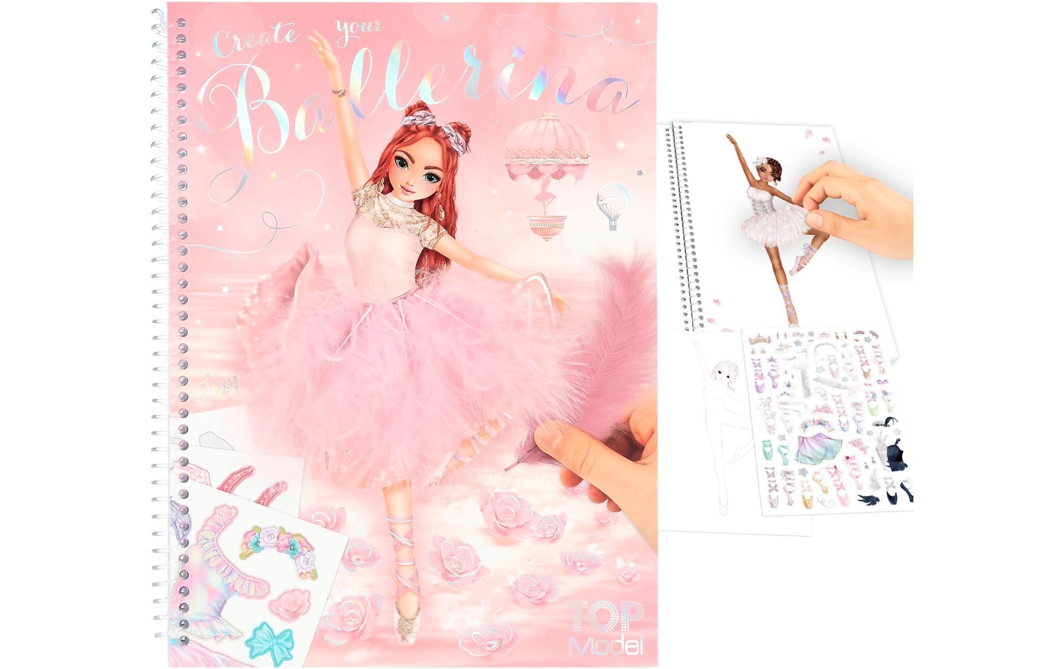 Depesche Stickerbuch Create your Ballerina Top Model 1 Stück Altrosa