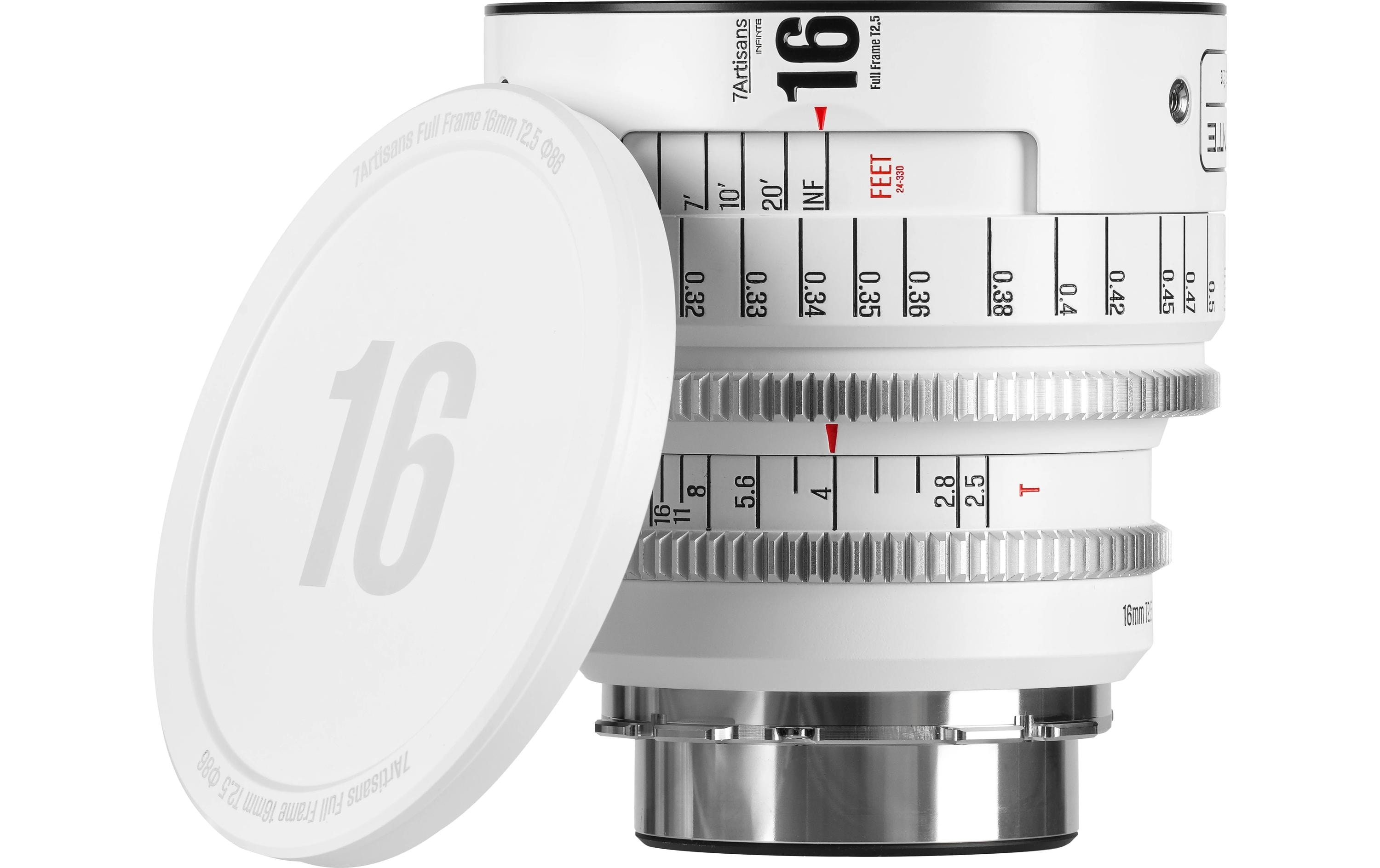 7Artisans Festbrennweite 16mm T/2.5 INFINTE Weiss – Arri PL