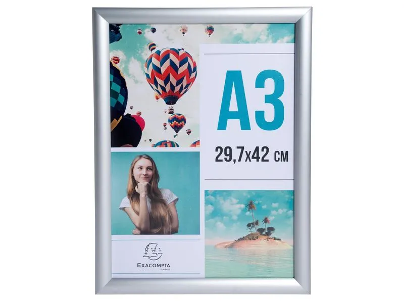 Exacompta Wandplakatrahmen mit Rahmen aus Aluminium A3 - Silber