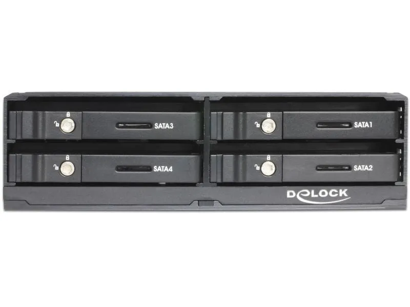 Delock 5.25-Einbaurahmen 4x 2.5″ SATA HDD/SSD Hot-Swap, Lock