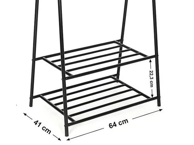 Songmics Garderobenständer 87.5 x 155 cm, Schwarz Songmics Garderobenständer 87.5 x 155 cm, Schwarz