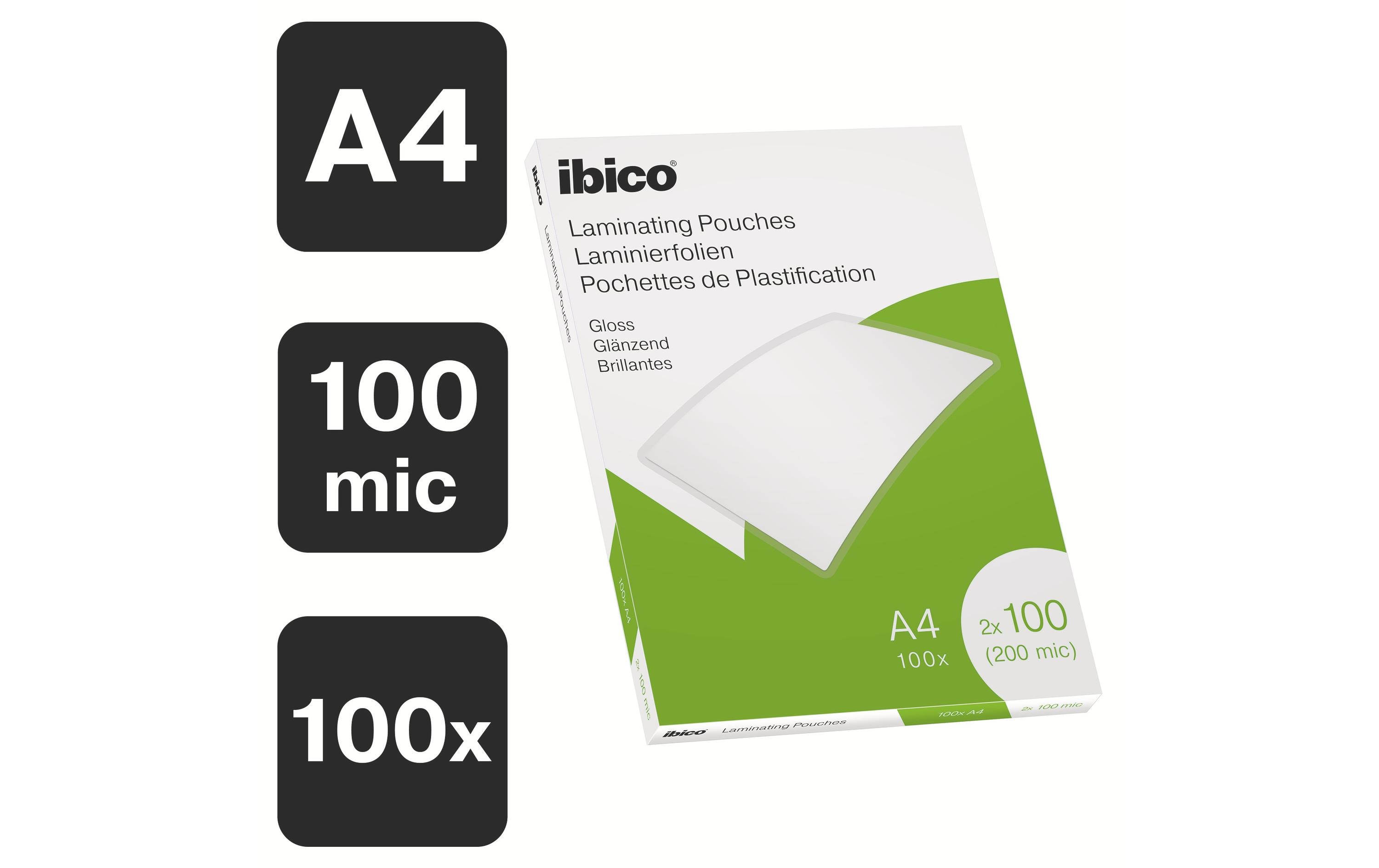 Ibico Laminierfolie A4, 100 µm, 100 Stück, Glänzend