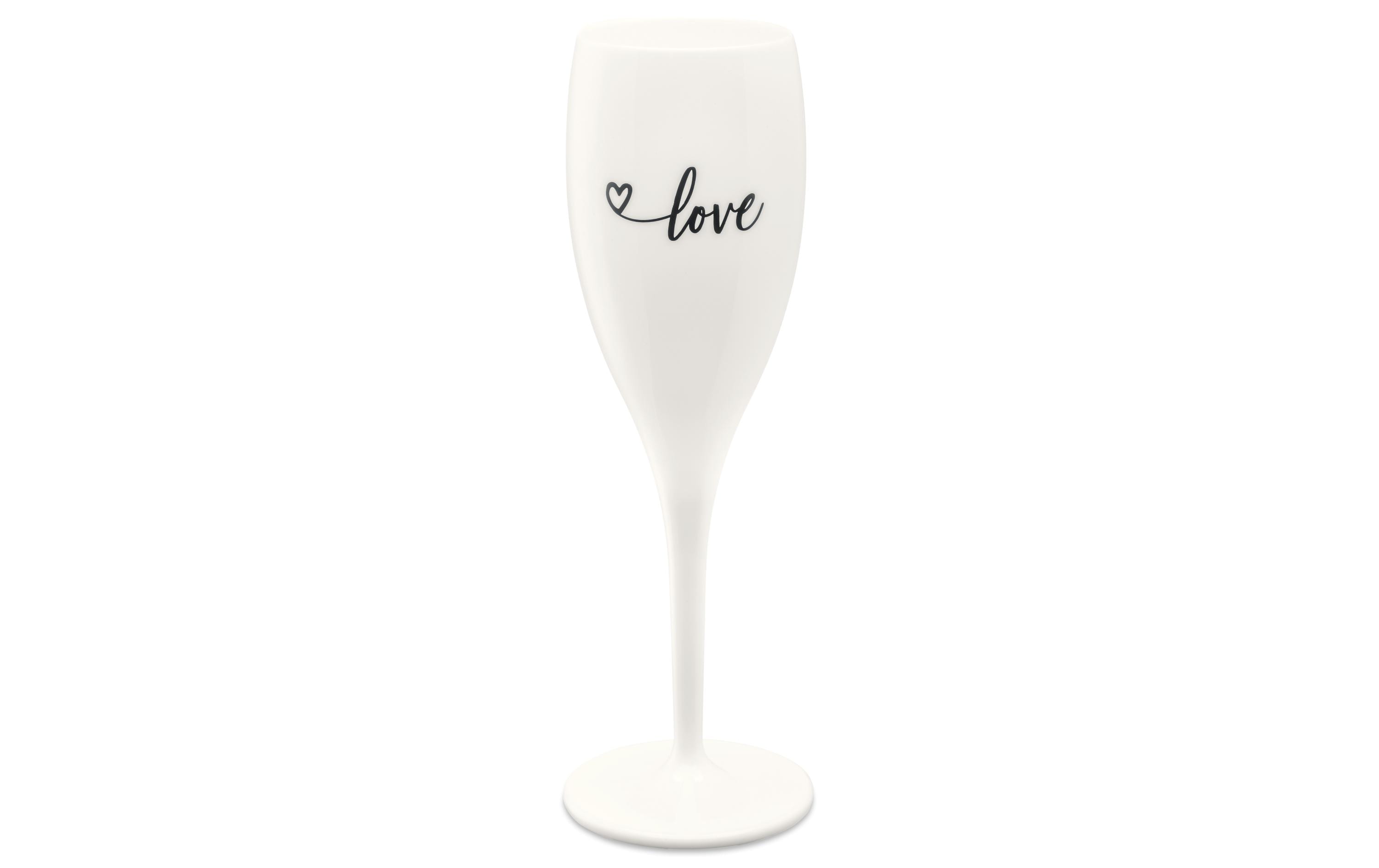 Koziol Sektglas Superglas Love 100 ml, 1 Stück, Weiss