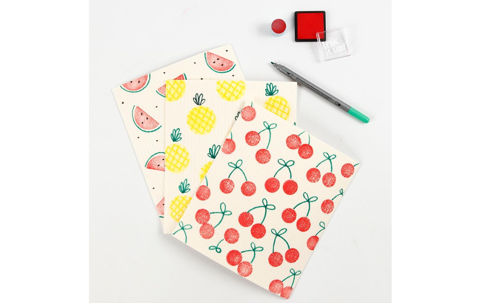 Creativ Company Geschirrtuch 17 x 19.5 cm, 3 Stück, Nature