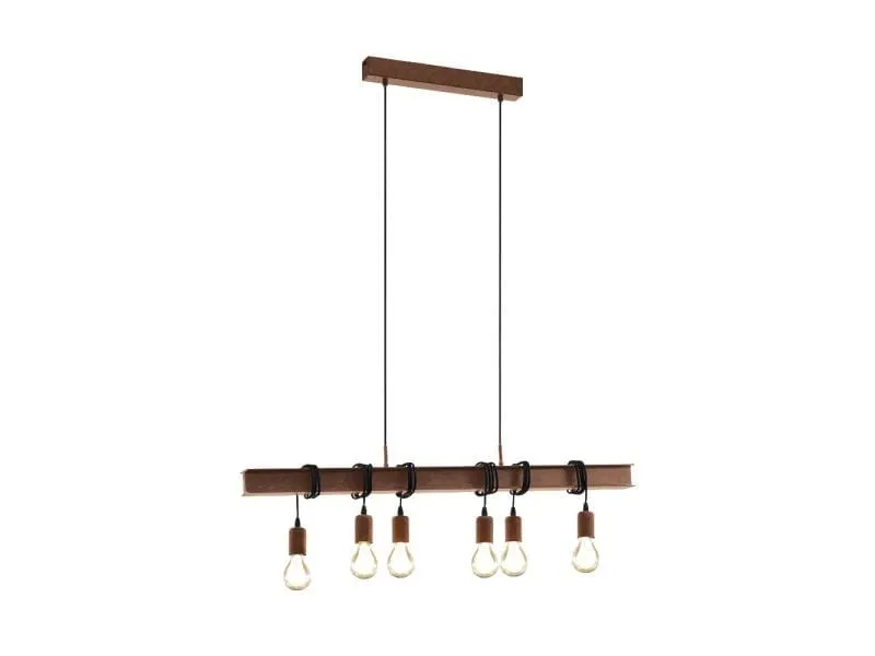 EGLO Leuchten Pendelleuchte TOWNSHEND 4 6x E27 Antik-Braun EGLO Leuchten Pendelleuchte TOWNSHEND 4 6x E27 Antik-Braun