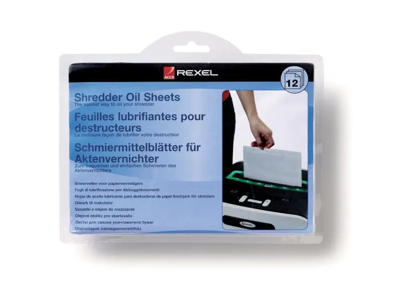 Rexel Ölpapier für Aktenvernichter 12 Stück Rexel Ölpapier für Aktenvernichter 12 Stück