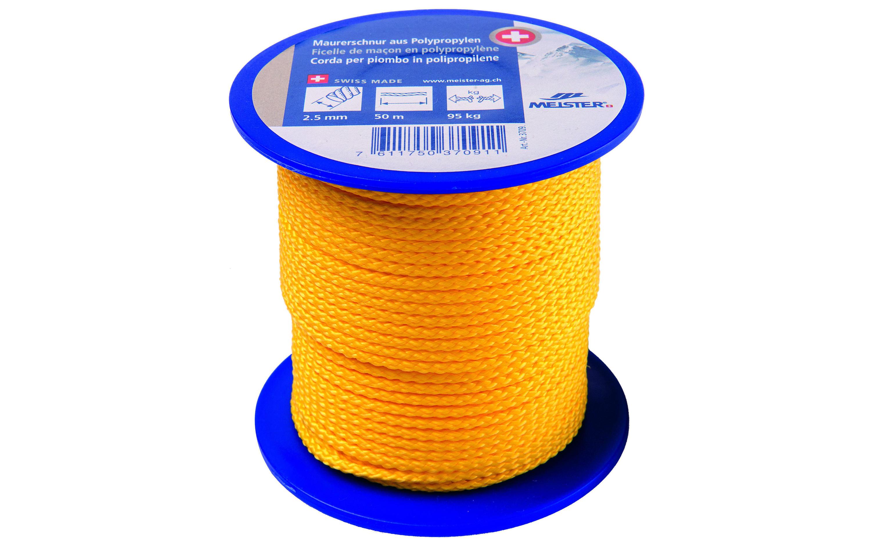 Meister Maurerschnur Ø 2,5 mm, 50 m, 95 kg, Gelb Meister Maurerschnur Ø 2,5 mm, 50 m, 95 kg, Gelb