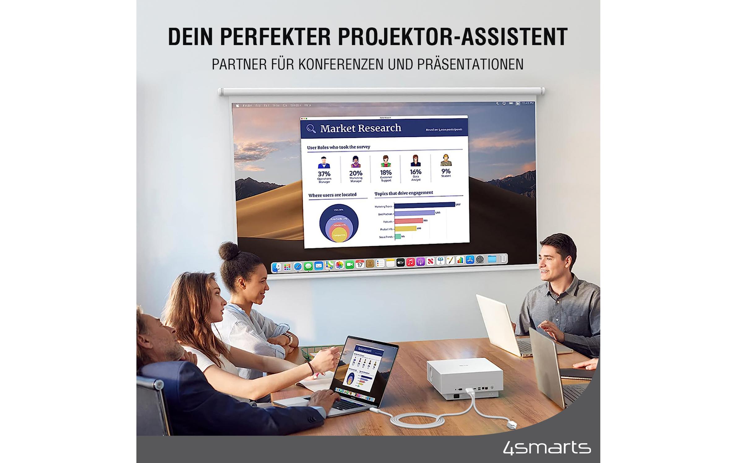 4smarts Kabel 4K 60Hz, PD 100W USB Type-C - HDMI, 2 m