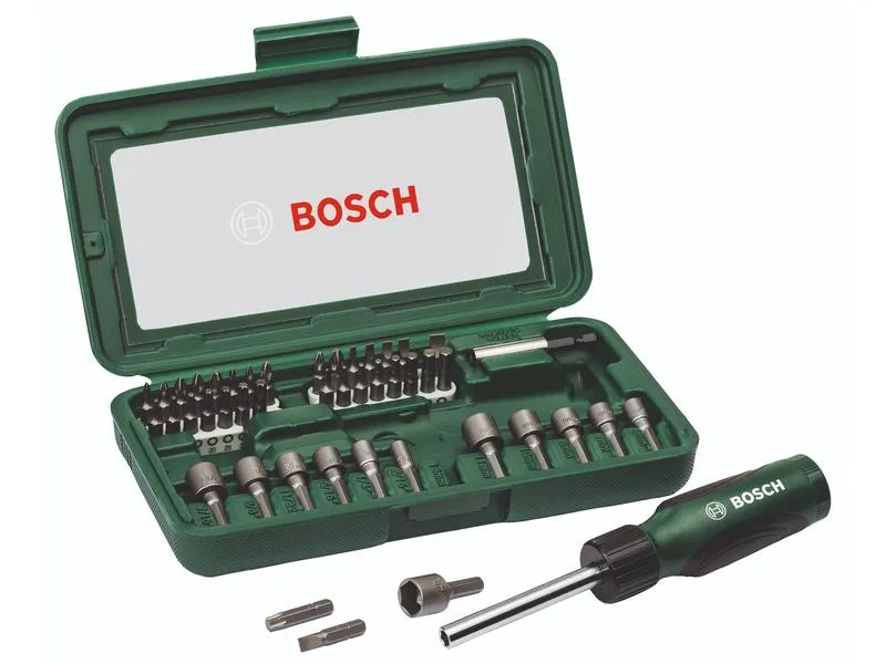 Bosch Bit-Set mit Schraubendreher, 46-teilig