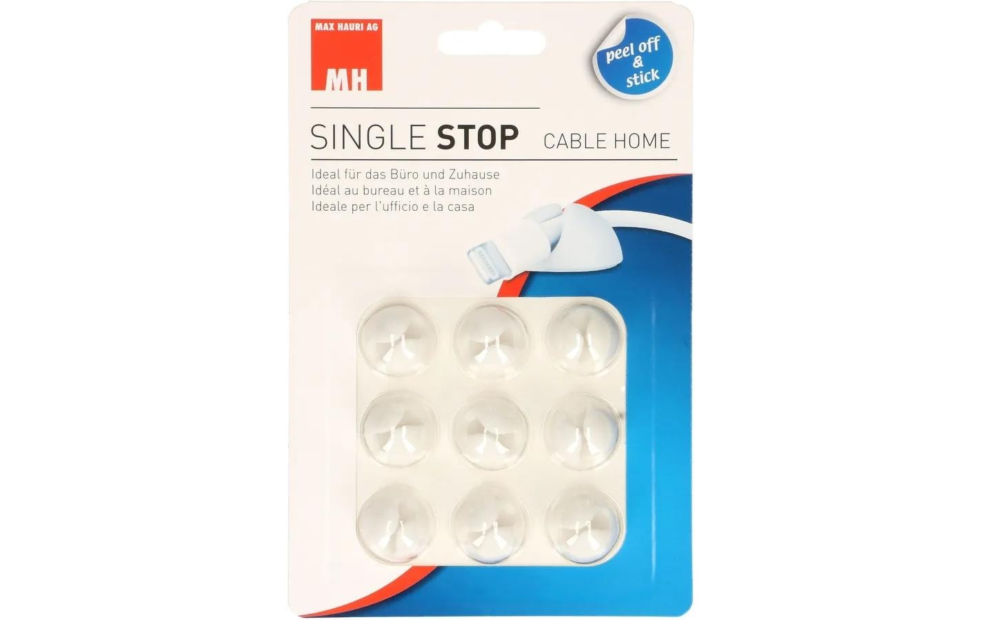 Max Hauri Kabel-Clip 1er, 9 Stück, Weiss