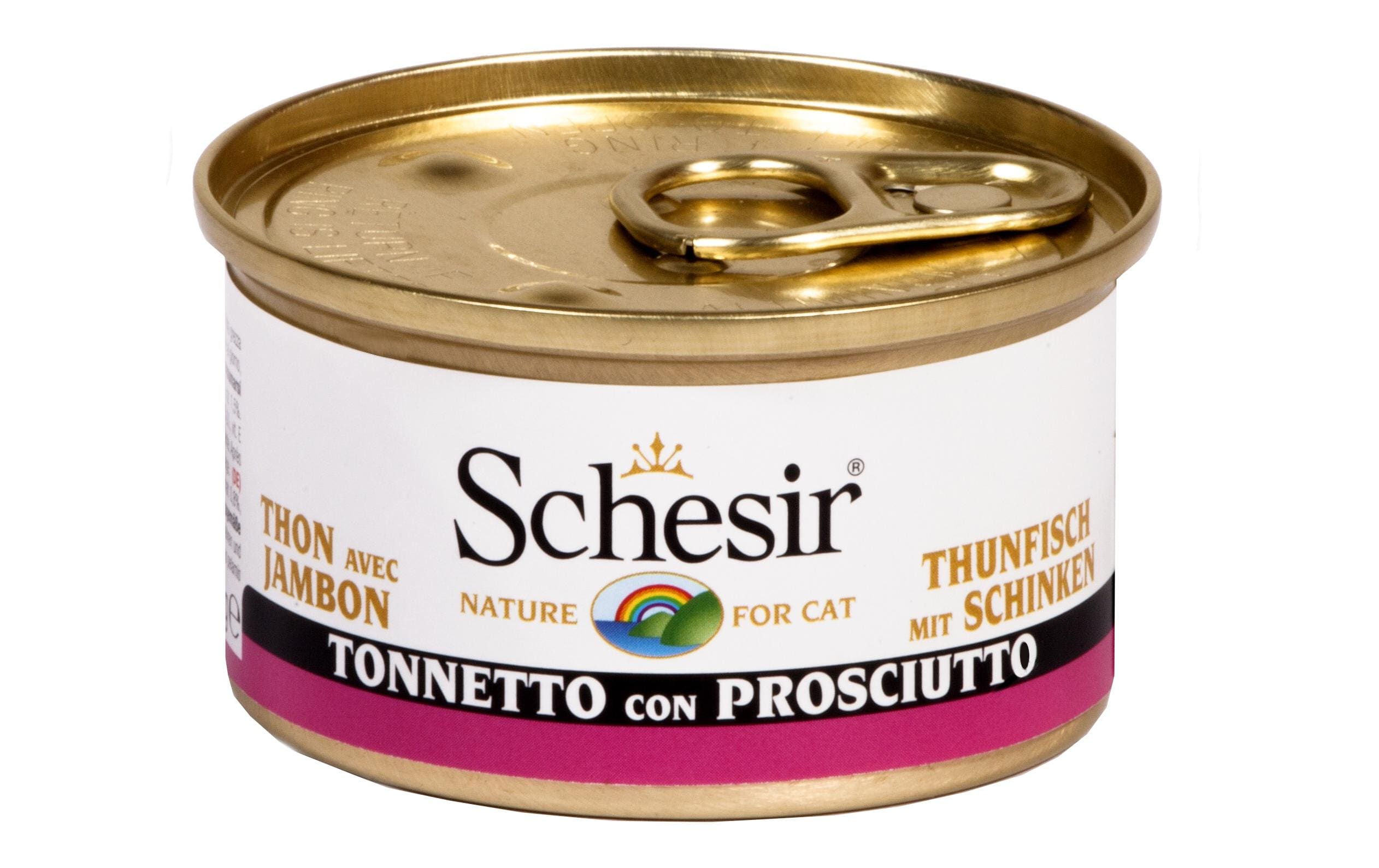 Schesir Nassfutter Thunfisch & Schinken in Gelée, 85 g