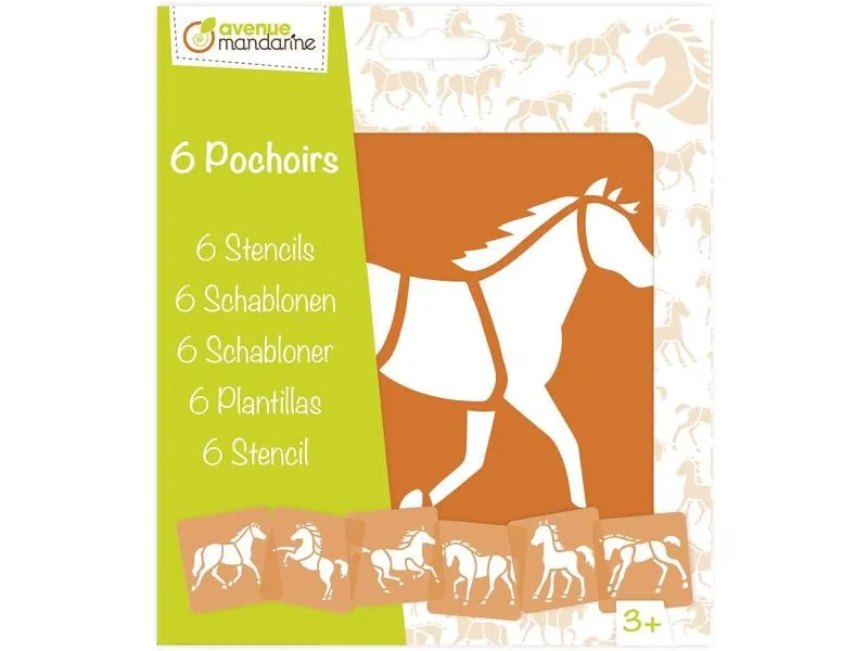 Avenue Mandarine Schablone 15 x 15 cm, Pferde