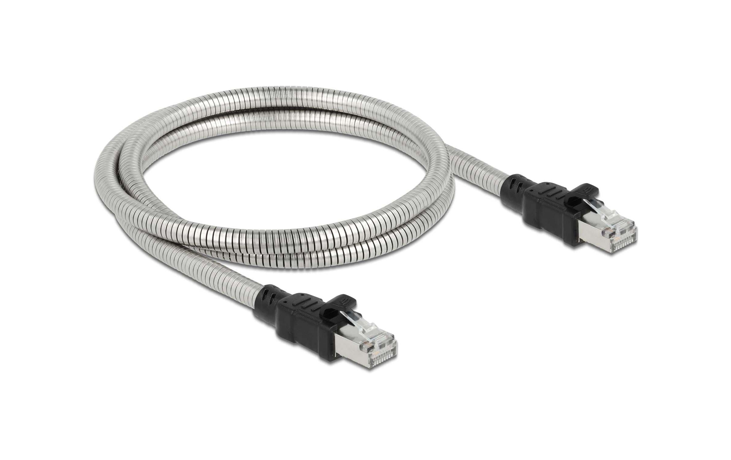 Delock Patchkabel mit Metallmantel Cat 6A, U/FTP, 3 m, Silber