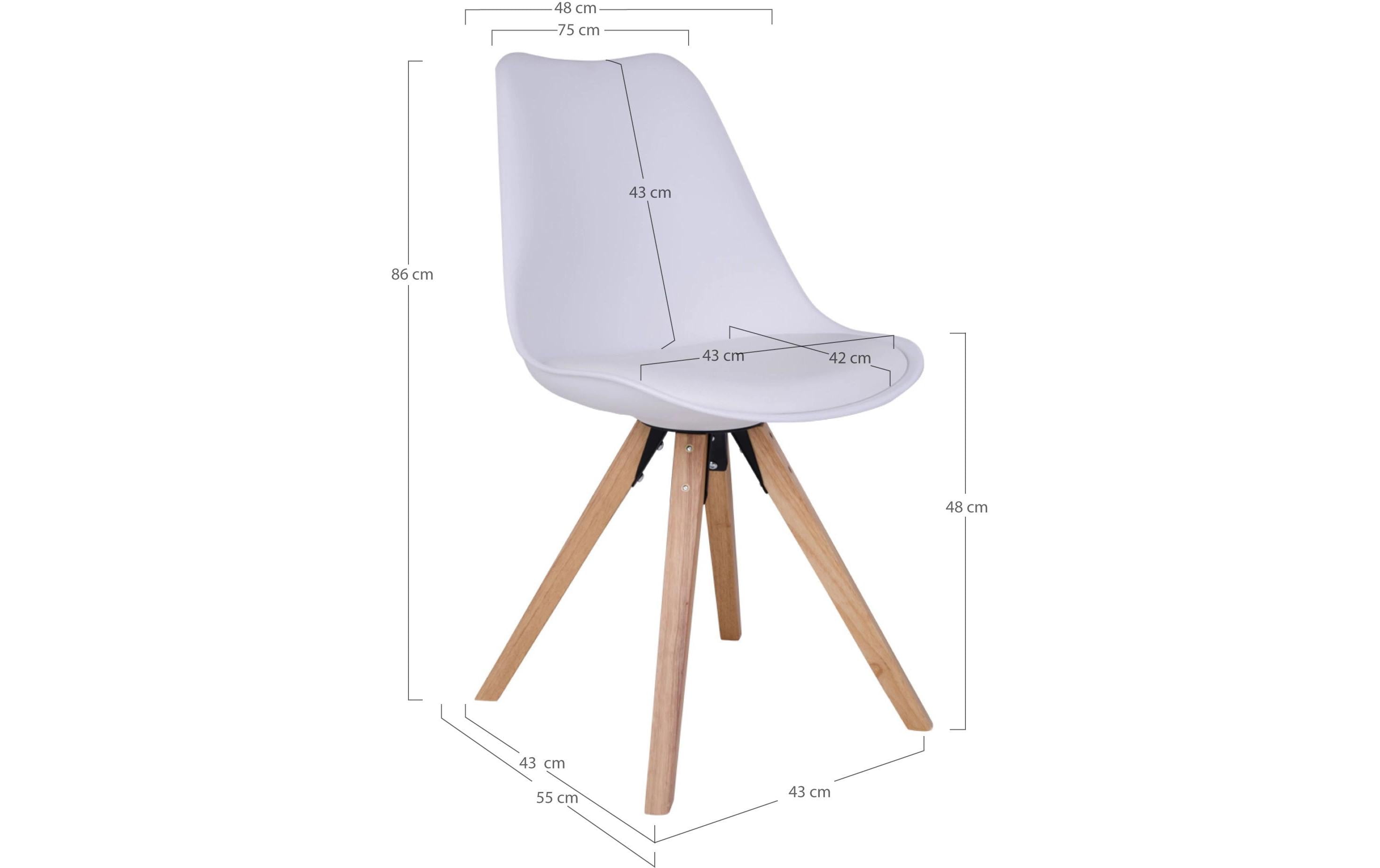 House Nordic Stuhl Bergen 2 Stück, 86 x 55 cm, Braun/Weiss