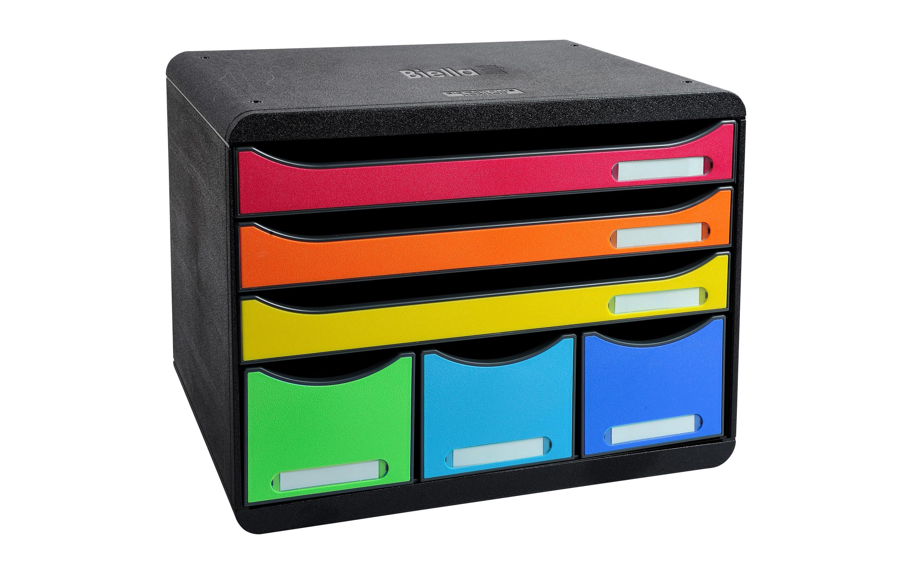 Biella Schubladenbox STORE-BOX MAXI Schwarz/Mehrfarbig, A4+ quer Biella Schubladenbox STORE-BOX MAXI Schwarz/Mehrfarbig, A4+ quer