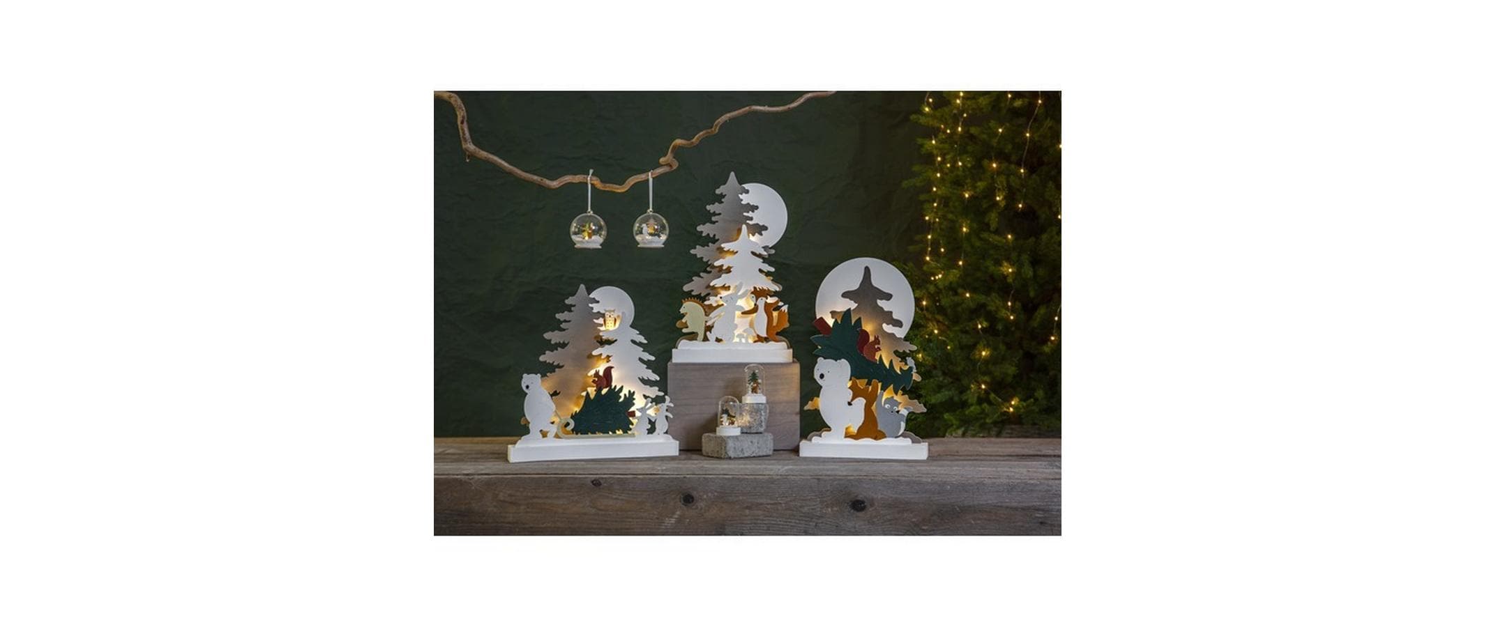 Star Trading Tischdeko Forest Friends, 45 cm, Holz