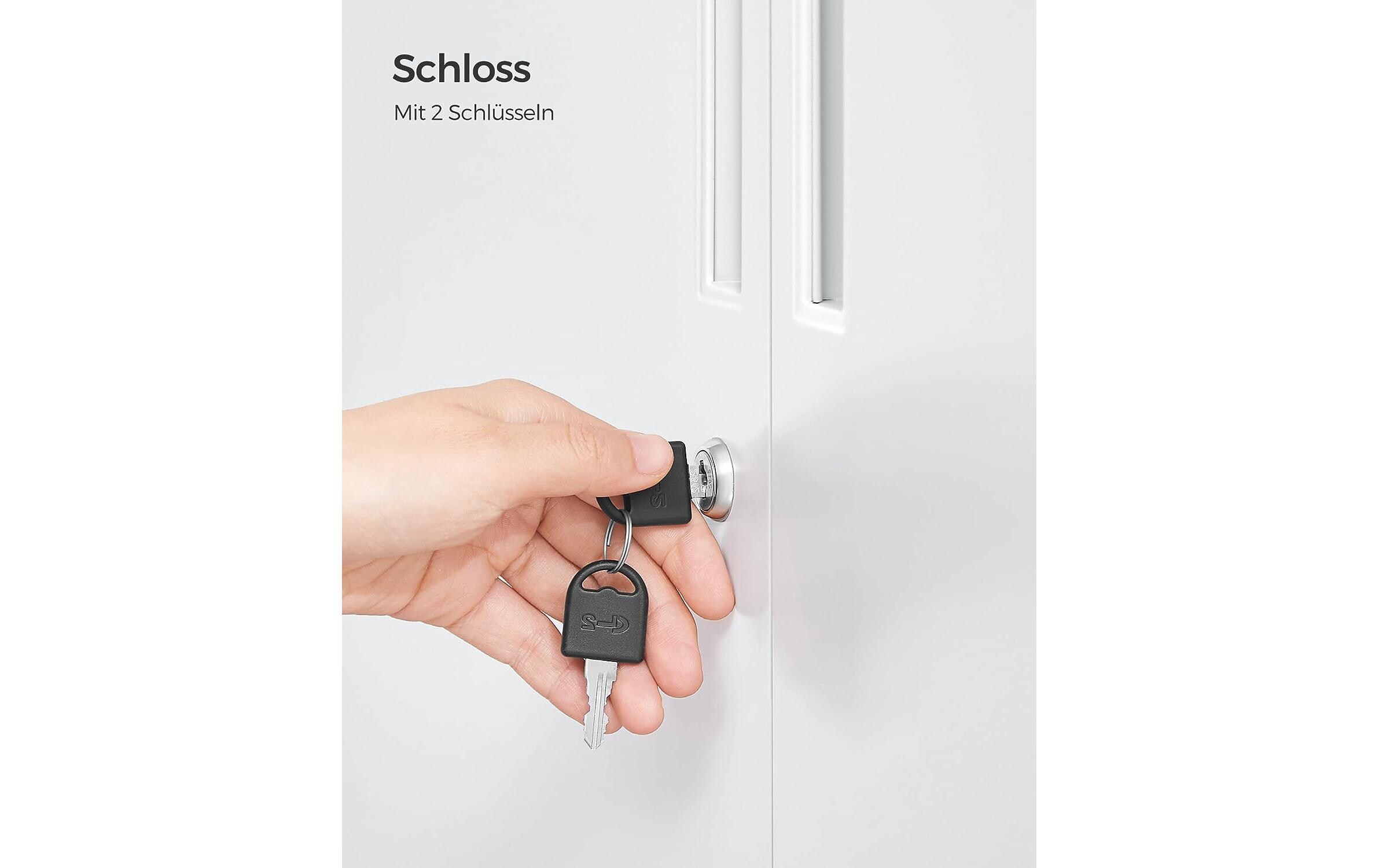 Songmics Metall-Lagerschrank 40 x 80 x 90 cm, Weiss