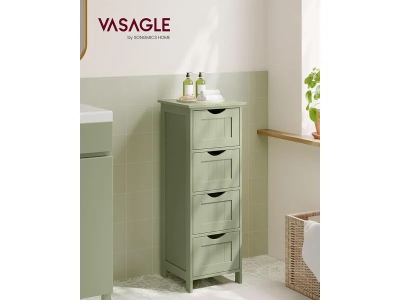 VASAGLE Kommode Landhausstil 30 x 82 cm, Grün VASAGLE Kommode Landhausstil 30 x 82 cm, Grün