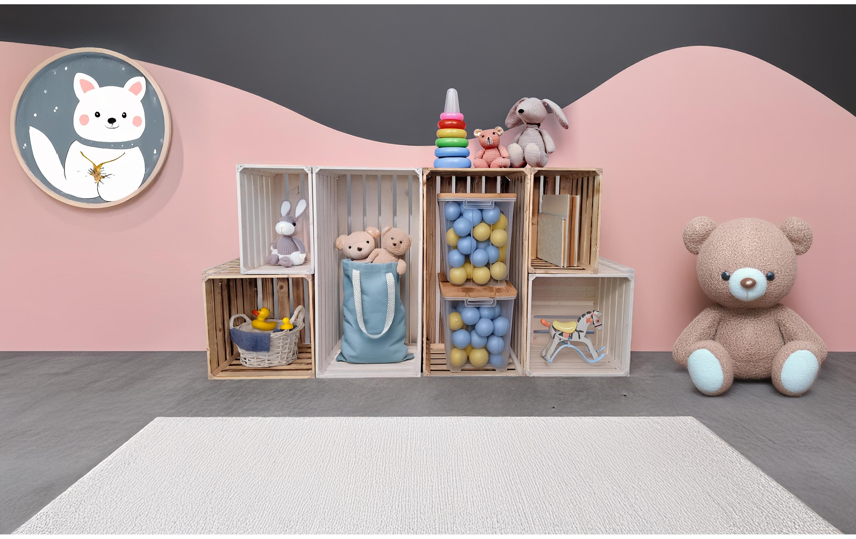 Holz Zollhaus Holzharasse geflammt, 35 x 35 x 32 cm