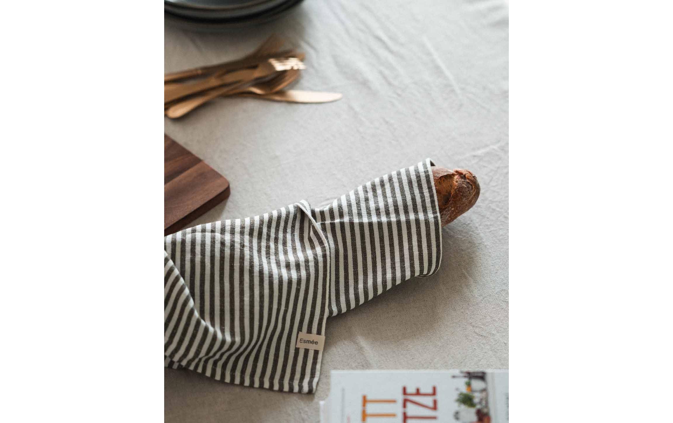 Esmée Geschirrtuch Louis Grau/Weiss
