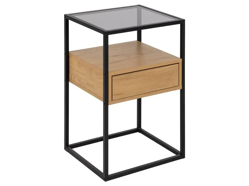 AC Design Nachttisch Randolf 40 x 35 x 60 cm, Nature/Schwarz AC Design Nachttisch Randolf 40 x 35 x 60 cm, Nature/Schwarz