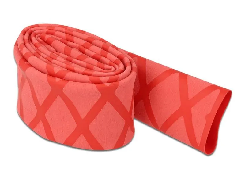 Delock Schrumpfschlauch X-Muster rutschfest 1 m x 20 mm Rot Delock Schrumpfschlauch X-Muster rutschfest 1 m x 20 mm Rot
