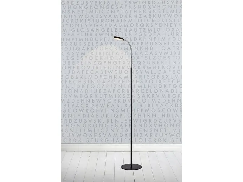 Markslöjd Stehleuchte Flex, 3000K, 5W, Schwarz/Chrom