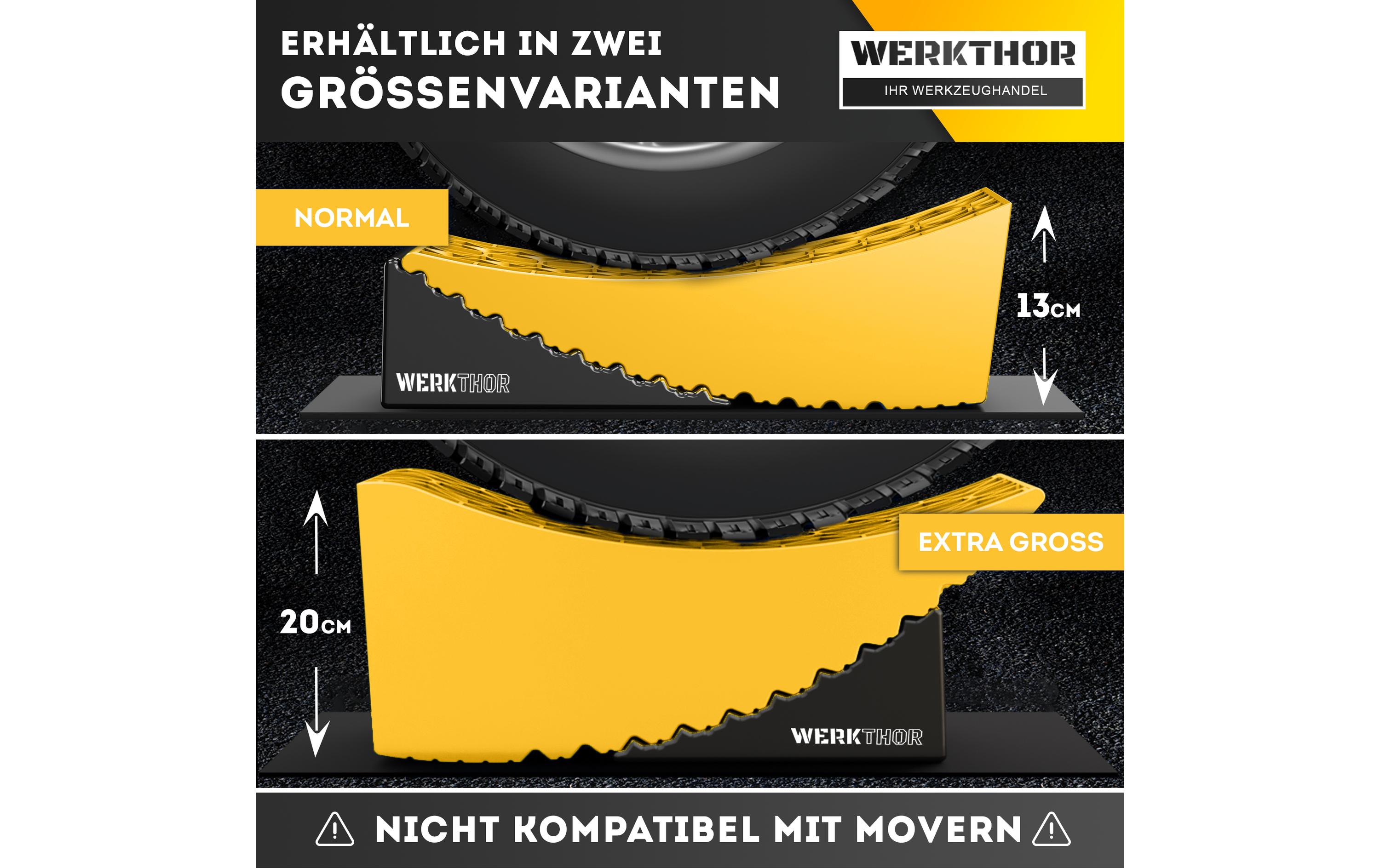 Werkthor Stufenlose Auffahrkeile 2er Set, Gelb