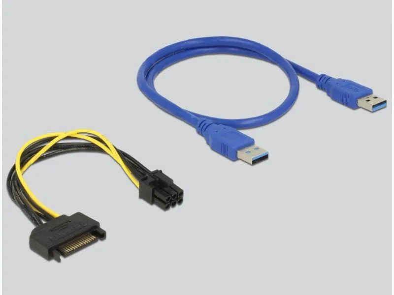 Delock PCI-E Riser Karte Crypto Mining PCIe x1 auf x16 Delock PCI-E Riser Karte Crypto Mining PCIe x1 auf x16