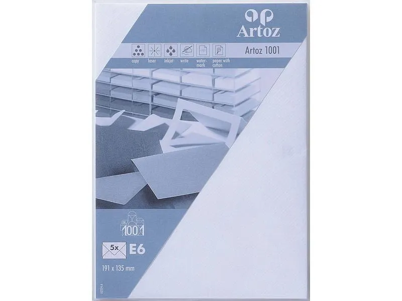 Artoz Couvert 1001, E6, 5 Stück, Blütenweiss Artoz Couvert 1001, E6, 5 Stück, Blütenweiss