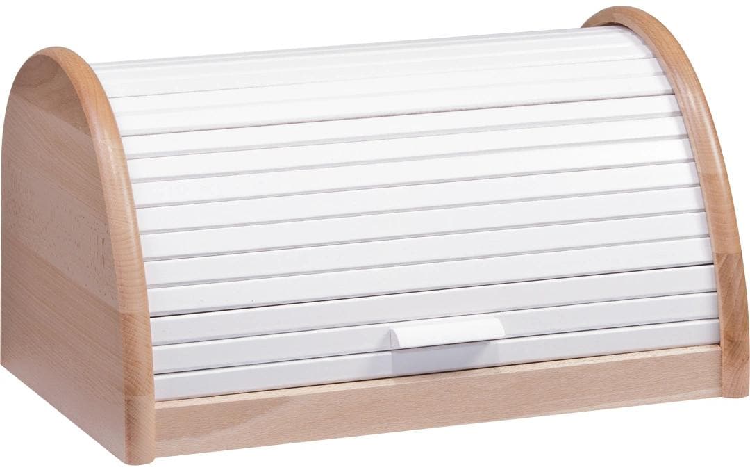 Zeller Present Brotkasten Buche, 39 x 25 x 21 cm, Weiss