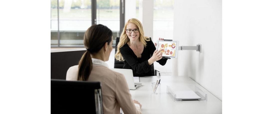 DURABLE Halterung Wall Arm Silber Metallic