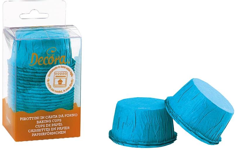 Decora Muffin Backform Ruffled, Hellblau, 25 Stück
