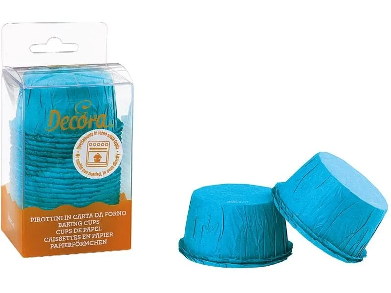 Decora Muffin Backform Ruffled, Hellblau, 25 Stück