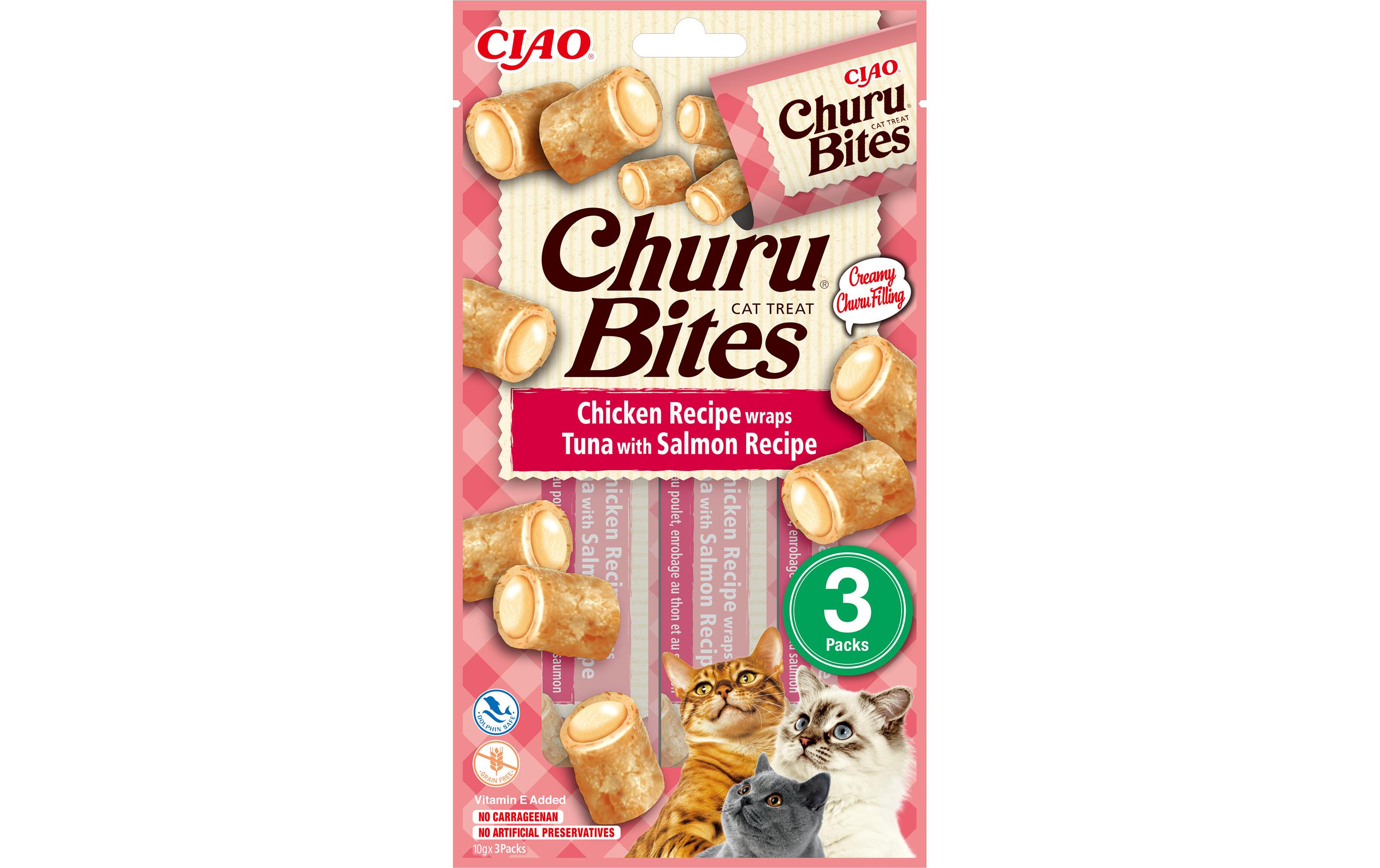 CIAO Churu Katzen-Snack Bites Thunfisch, Lachs & Huhn, 3 x 10 g CIAO Churu Katzen-Snack Bites Thunfisch, Lachs & Huhn, 3 x 10 g