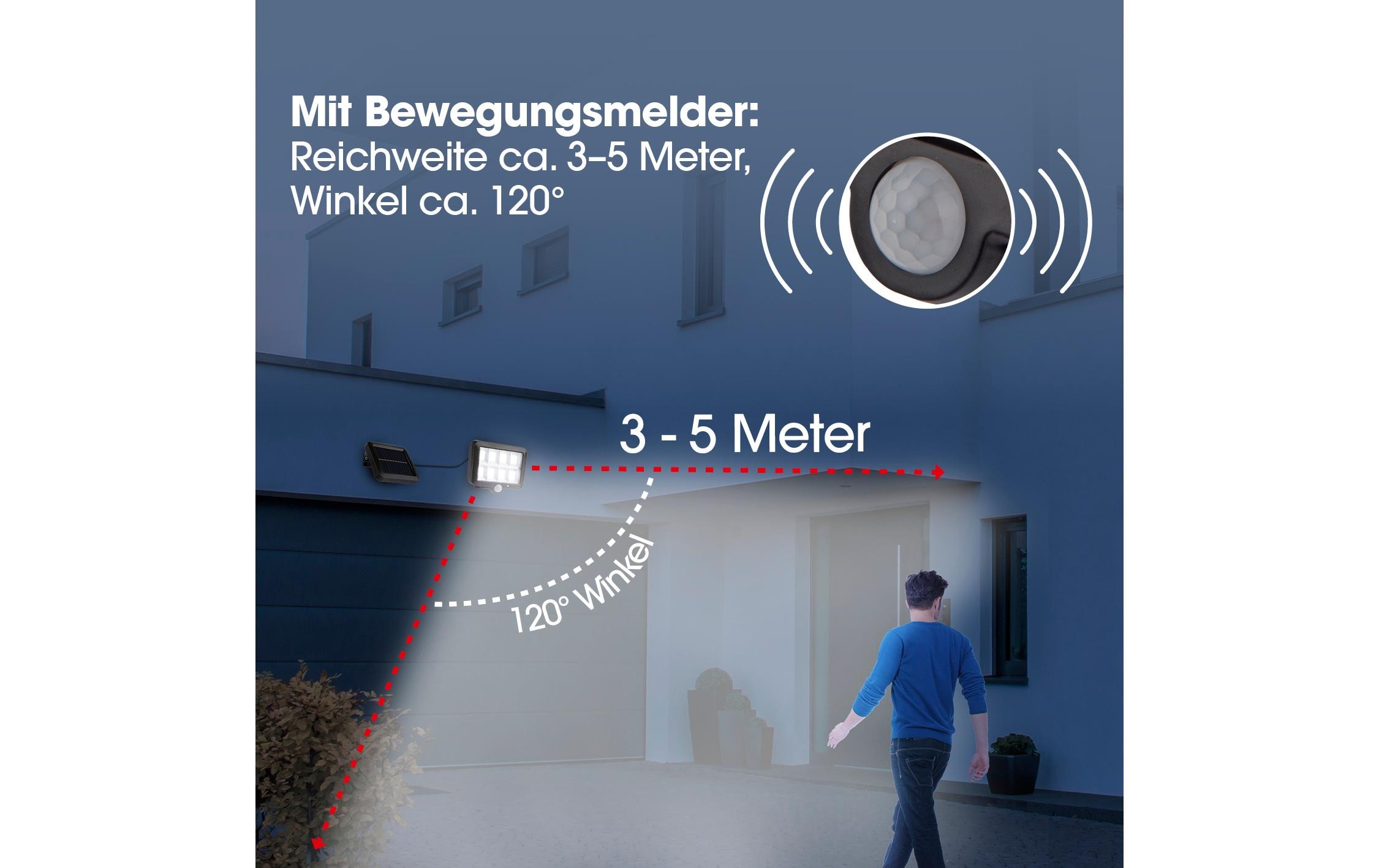 MAXXmee Strahler Solarleuchte mit Bewegungsmelder IP44