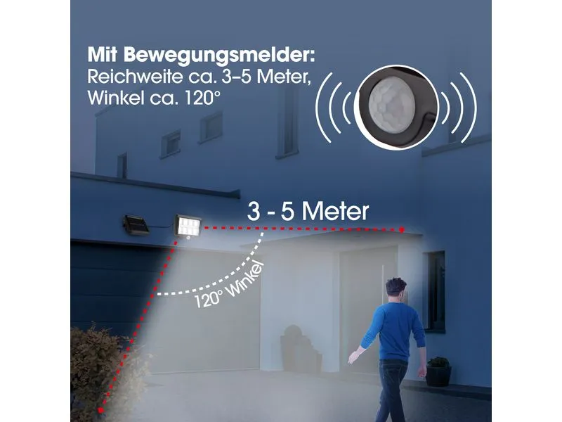 MAXXmee Strahler Solarleuchte mit Bewegungsmelder IP44