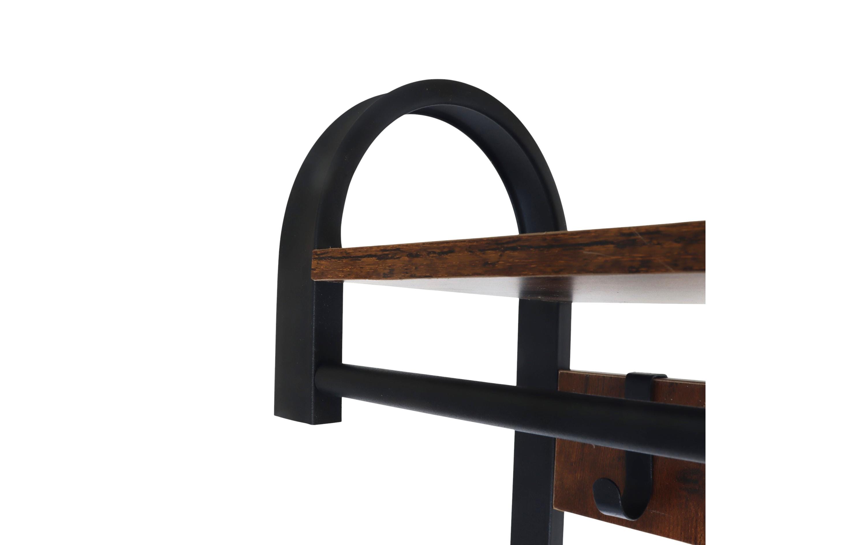 relaxdays Garderobenständer Dunkelbraun/Schwarz