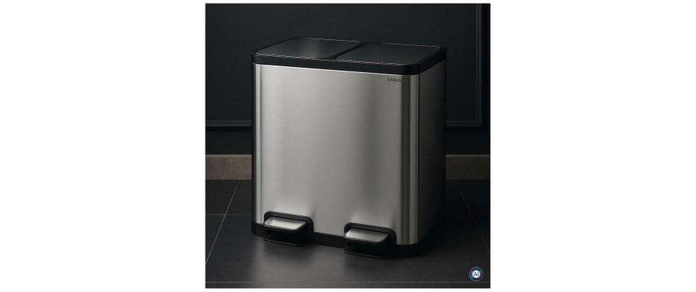 Maul Abfalleimer Cycle 20 + 20 l, Schwarz/Silber