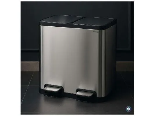 Maul Abfalleimer Cycle 20 + 20 l, Schwarz/Silber
