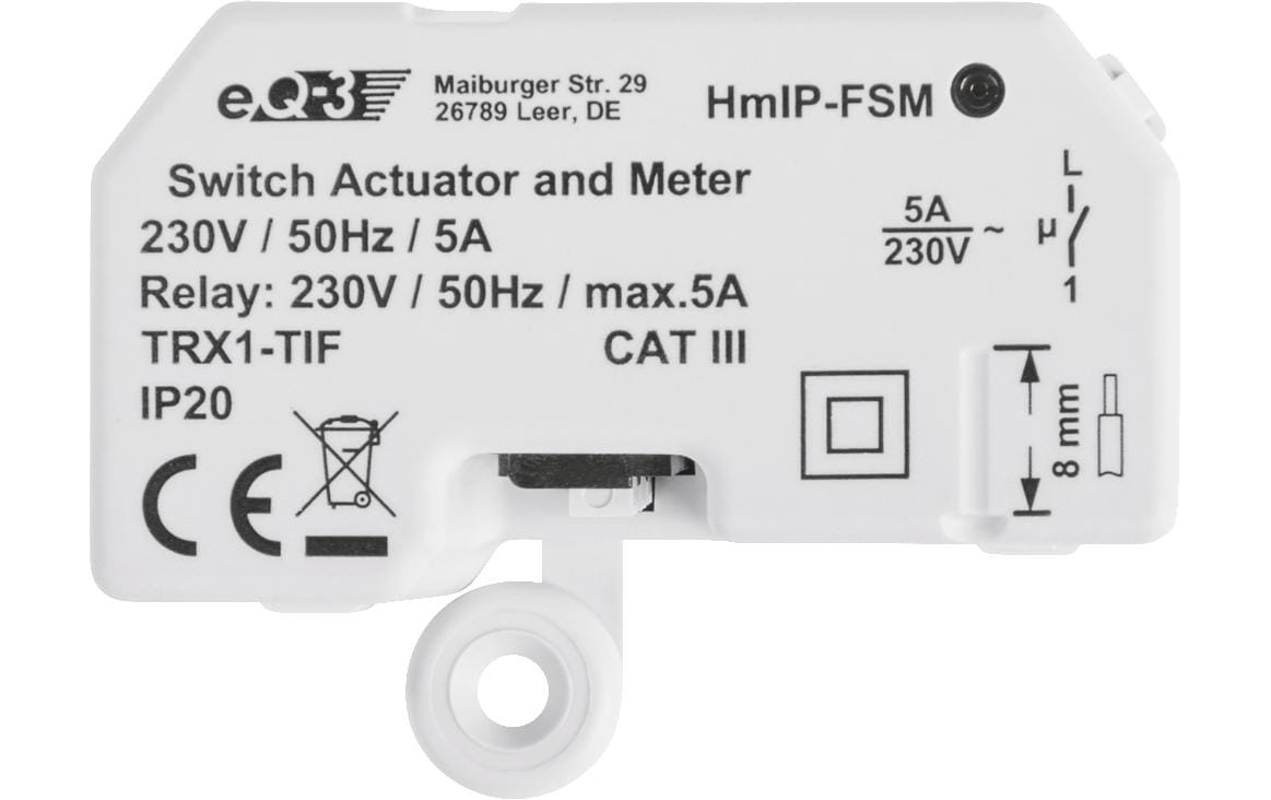 Homematic IP Smart Home Funk-Schalt-Mess-Aktor 5 A Unterputz