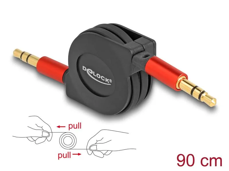 Delock Audio-Kabel aufrollbar 3.5 mm Klinke - 3.5 mm Klinke 0.9 m Delock Audio-Kabel aufrollbar 3.5 mm Klinke - 3.5 mm Klinke 0.9 m