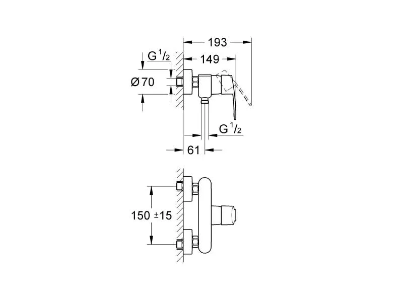 GROHE Duscharmatur Eurostyle Cosmopolitan 1/2, Chrom GROHE Duscharmatur Eurostyle Cosmopolitan 1/2, Chrom